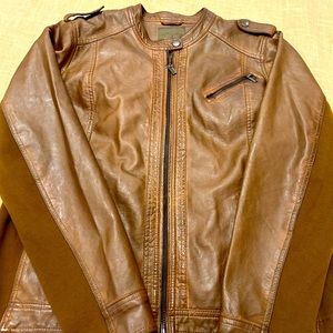 Brown leather jacket